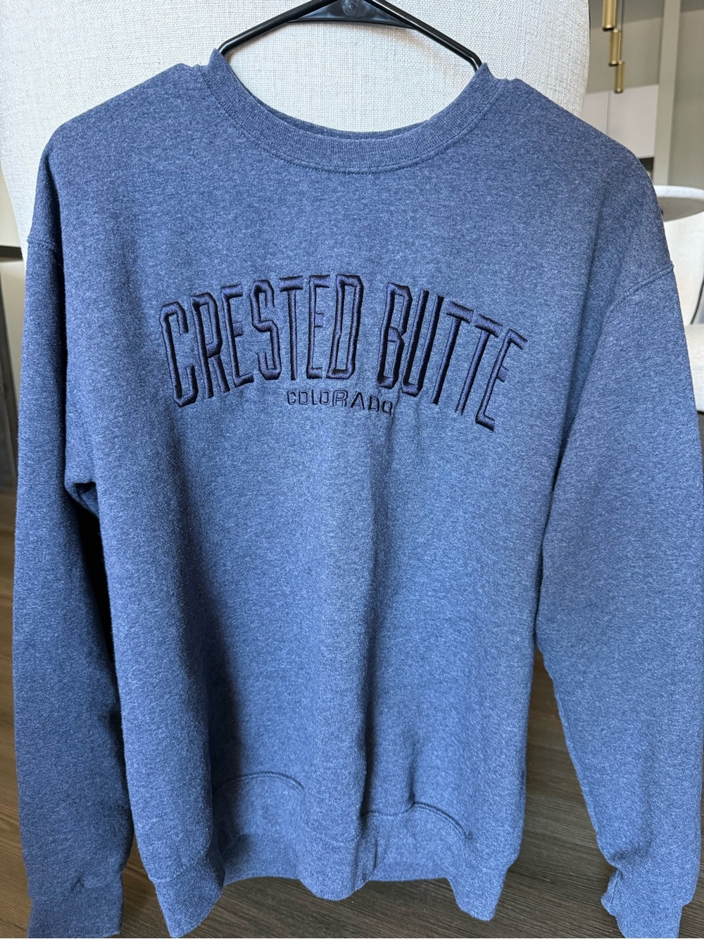 Crested Butte Colorado Heather Blue Crewneck Sweatshirt